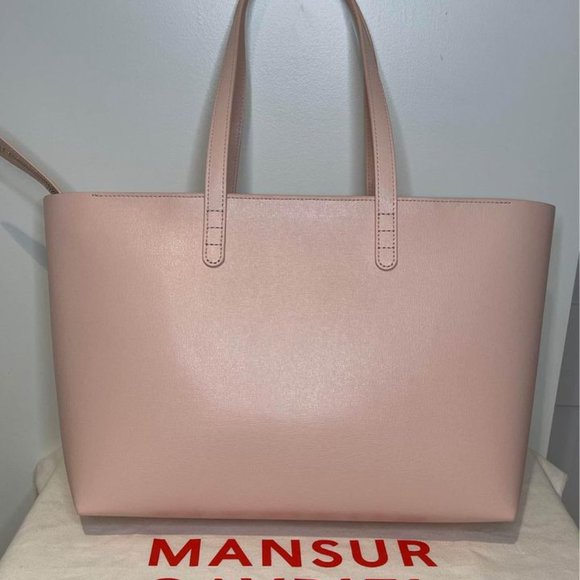 MANSUR GAVRIEL Small Zip Blush Saffiano Leather Tote - Picture 5 of 10